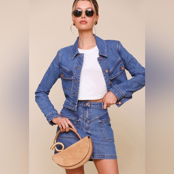 House oh Harlow 1960
ANGLED POCKET DENIM MINI SKIRT - Picture 4 of 14